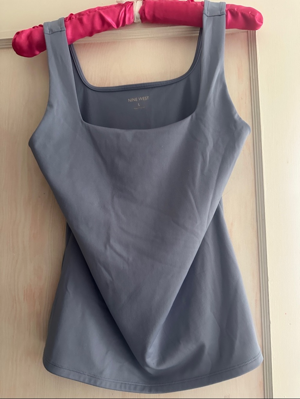 Nine West Slate-Blue Square Neck Tank